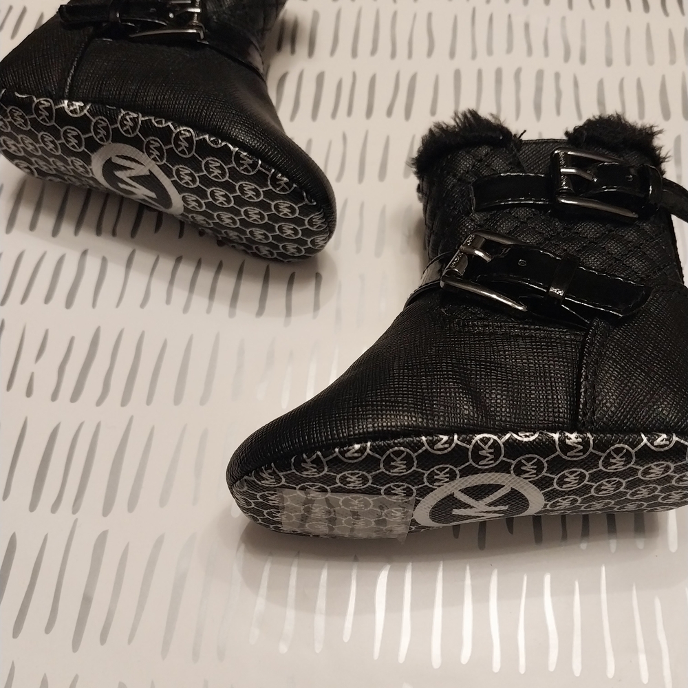 Michael Kors Black Kids Boots with Fur Trim
